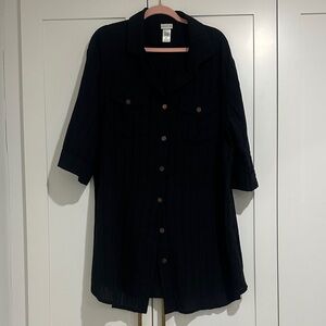 Dotti Black Button-Down Swim Coverup